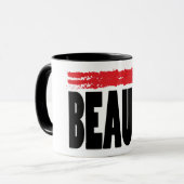 Mug Rouge à lèvres de typographie de beauté (Devant gauche)