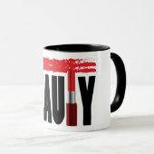 Mug Rouge à lèvres de typographie de beauté (Devant droit)