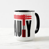 Mug Rouge à lèvres de typographie de beauté (Devant droit)