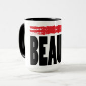 Mug Rouge à lèvres de typographie de beauté (Devant gauche)