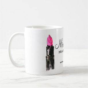 Mug Rouge à lèvres rose et noir chic maquillage