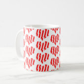 Mug Rouge Abstrait n Blancs Valentine Coeur (Devant gauche)