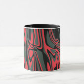 Mug Rouge Abstrait, noir et vert foncé (Centre)