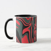 Mug Rouge Abstrait, noir et vert foncé (Gauche)