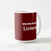 Mug rouge amusant de l'écouteur désigné (Devant droit)