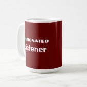 Mug rouge amusant de l'écouteur désigné (Devant gauche)
