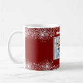 Mug Rouge argent neige fenêtre hiver (Gauche)
