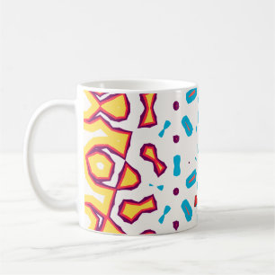 Mug Rouge artistique et motif angulaire moderne bleu