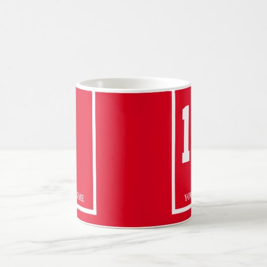 Mug Rouge avec blanc 1 cheval Couverture de selle pers (Centre)