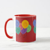 Mug Rouge avec des ballons multicouleurs (Gauche)
