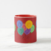 Mug Rouge avec des ballons multicouleurs (Centre)