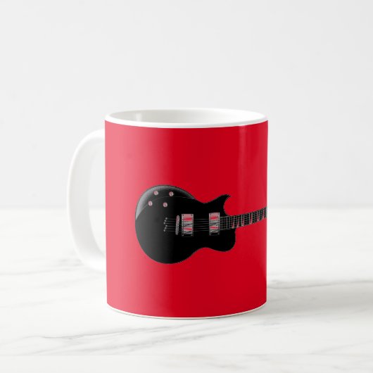 Mug Rouge Black Pop Art Guitare électrique (Devant gauche)