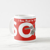 Mug Rouge Blanc Agent Immobilier Vendu Panneau Coffee (Devant gauche)