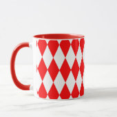 Mug Rouge blanc Arlequin Diamants Checkers Design (Gauche)