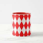 Mug Rouge blanc Arlequin Diamants Checkers Design (Centre)