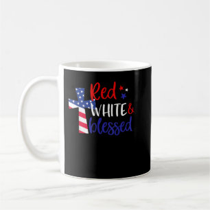 Mug Rouge Blanc Béni Américain Jésus Croix Chrétien 4