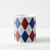 Mug Rouge, Blanc, Bleu Argyle Juillet 4 Paillettes (Centre)