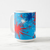 Mug Rouge Blanc Bleu Étincelles Patriotique Feu d'arti (Devant gauche)