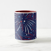 Mug Rouge Blanc Bleu Feu d'artifice Etoiles Big (Centre)