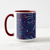 Mug Rouge Blanc Bleu Feu d'artifice Etoiles Big (Gauche)