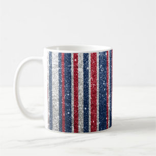 Mug Rouge Blanc Bleu Parties scintillant Stripes tenda