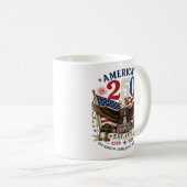 Mug Rouge Blanc Bleu Quatre Juillet (Devant droit)