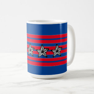 Mug Rouge Blanc Bleu Starfish n Stripes Patriotique