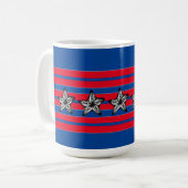 Mug Rouge Blanc Bleu Starfish n Stripes Patriotique (Devant gauche)