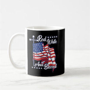 Mug Rouge Blanc et bienheureux USA Drapeau Christian J