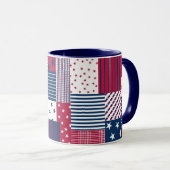 Mug Rouge, blanc et bleu (Devant droit)