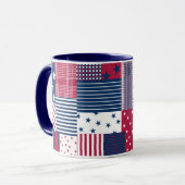 Mug Rouge, blanc et bleu (Devant gauche)