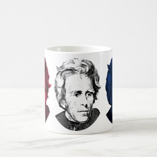 Mug Rouge, blanc, et bleu -- Andrew Jackson (Centre)