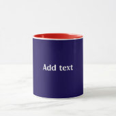 Mug Rouge, blanc et bleu avec texte blanc, (Centre)