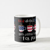 MUG ROUGE BLANC ET BLEU CE CAFÉ EST JUSTE... (Devant droit)