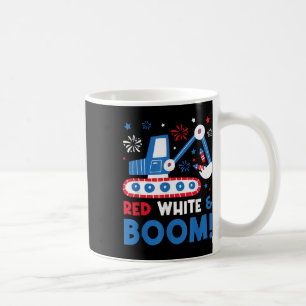 Mug Rouge Blanc Et Boom 4 juillet Excavateur Patriotiq