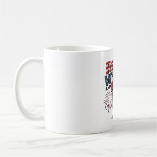 Mug Rouge blanc et brasage conception de feux d'artifi