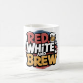 Mug Rouge blanc et brasse drôle graphique (Centre)