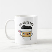 Mug Rouge Blanc Et Brûler Drôle Drapeau Américain Pun  (Gauche)