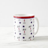 MUG ROUGE BLANC ET MUSIQUE (Devant droit)