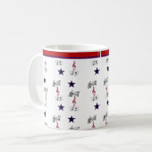 MUG ROUGE BLANC ET MUSIQUE (Devant gauche)