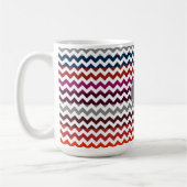 Mug Rouge blanc gris Chevron Zigzag Monogramme (Gauche)