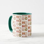 Mug Rouge Blanc Ho Ho Ho Gingerbread Cookie Noël (Devant gauche)