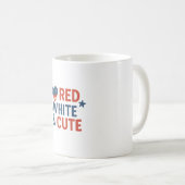 Mug Rouge, blanc & mignon - Conception de bébé patriot (Devant droit)