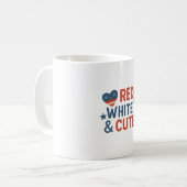 Mug Rouge, blanc & mignon - Conception de bébé patriot (Devant gauche)