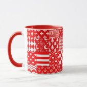 Mug Rouge blanc Mixte Motif Patchwork Design (Gauche)