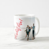 Mug Rouge Blanc Oh Quel Amusant Noël Photo (Devant droit)