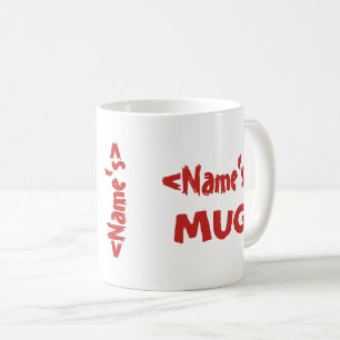 Mug Rouge blanc personnalisé de trio nommé