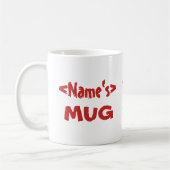 Mug Rouge blanc personnalisé de trio nommé (Gauche)