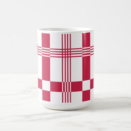 Mug Rouge blanc Tartan Check Plaid (Centre)