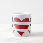 Mug Rouge Bleu Bleu Aquarelle Coeurs Saint-Valentin (Centre)